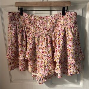 Torrid Pink and Yellow Flowy Shorts